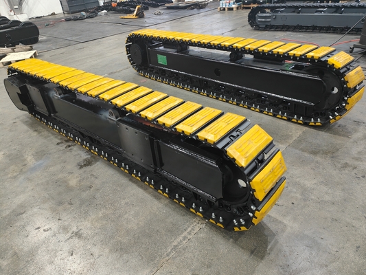 Construcción 35T Sistema de chasis de acero de caucho con motor de viaje hidráulico