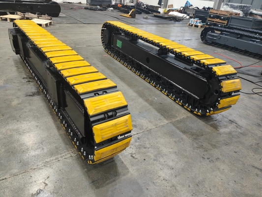 Construcción 35T Sistema de chasis de acero de caucho con motor de viaje hidráulico