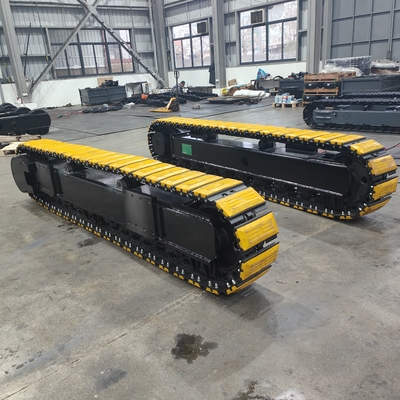 Construcción 35T Sistema de chasis de acero de caucho con motor de viaje hidráulico