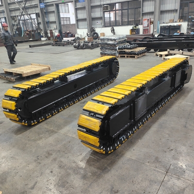 Construcción 35T Sistema de chasis de acero de caucho con motor de viaje hidráulico
